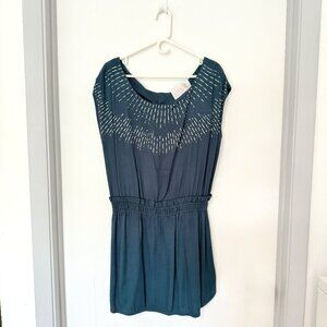 RORY BECA-FOREVER 21 teal blue bead embellished dress. Size L